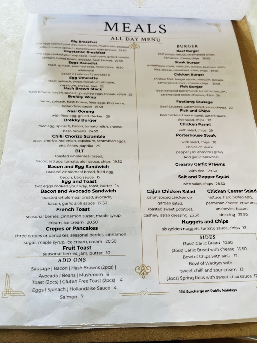 Menu Millies Restaurant-1